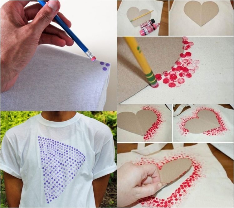 t-shirt-måla-själv-tyg-måla-prickar-penna-hjärta-mall