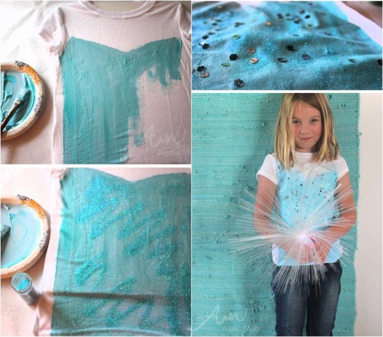 t-shirt-måla-själv-textil-måla-barn-födelsedag-elsa-eiskoenigi-kostym
