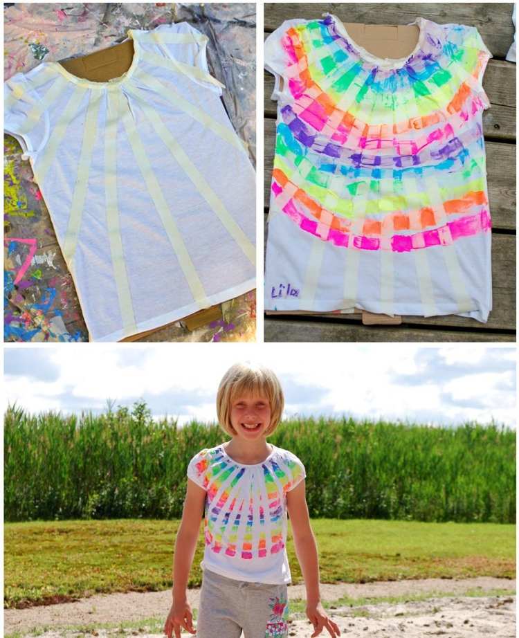 t-shirt-måla-själv-textil-måla-barn-regnbåge-måla-målartejp
