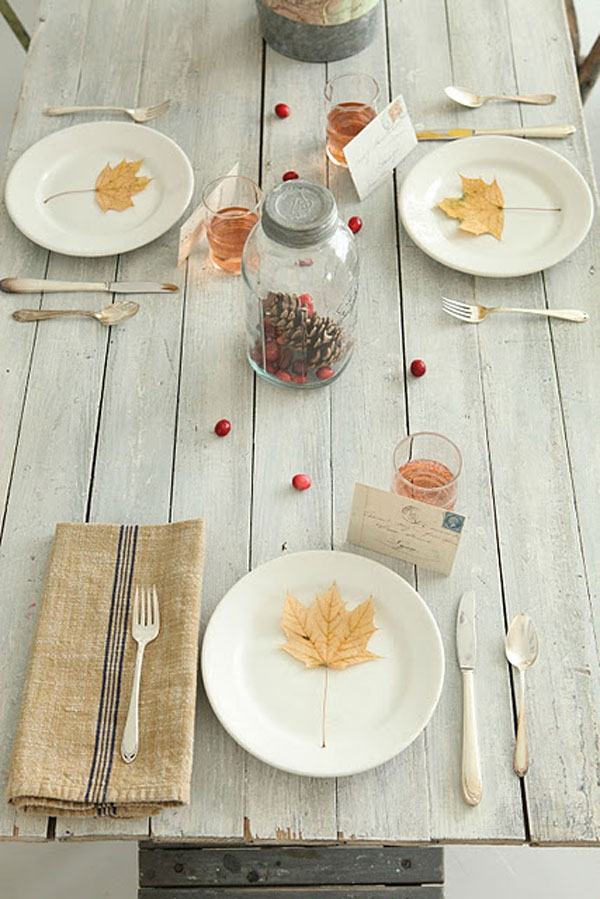 Vita rustika bordsdekorationsidéer festliga dekorationer för hösten