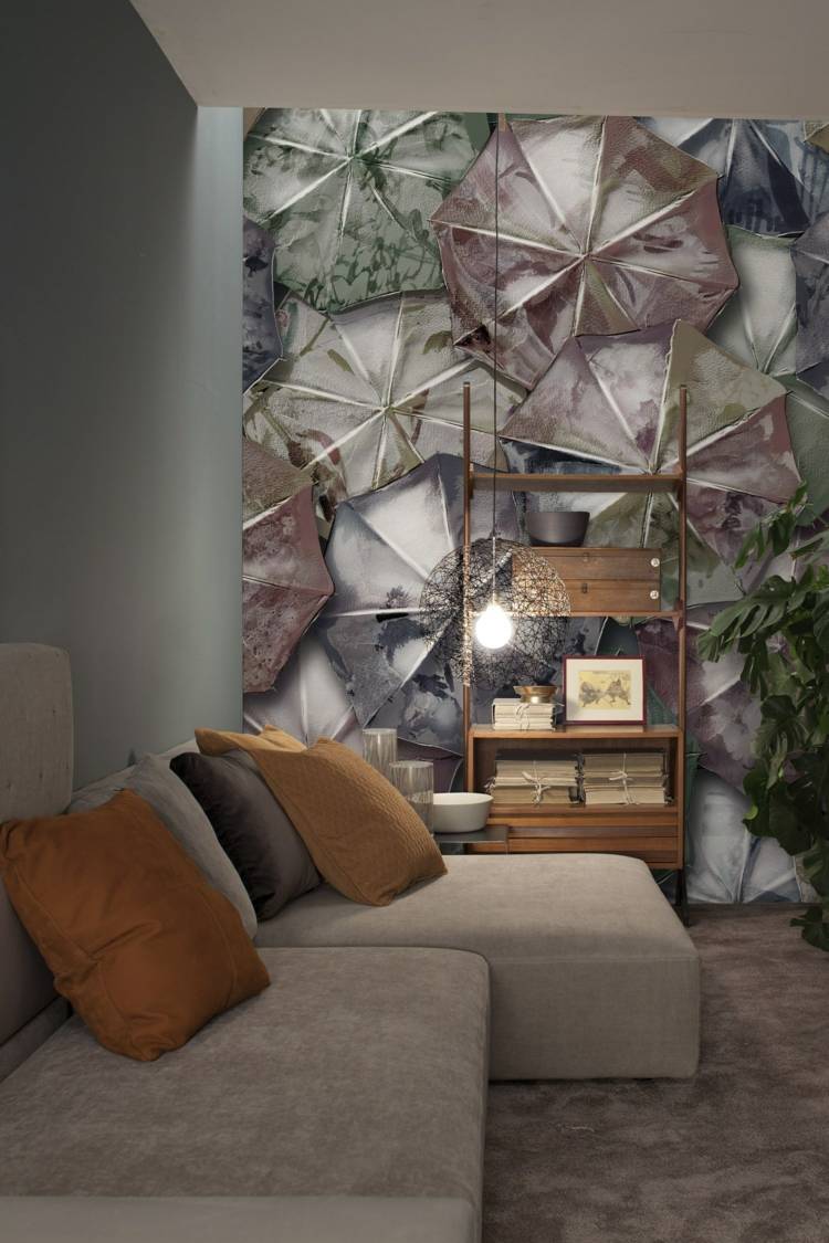 tapeter-vardagsrum-koan-paraplyer-färgglada-kinesisk-stil-hörn soffa-vägg-design