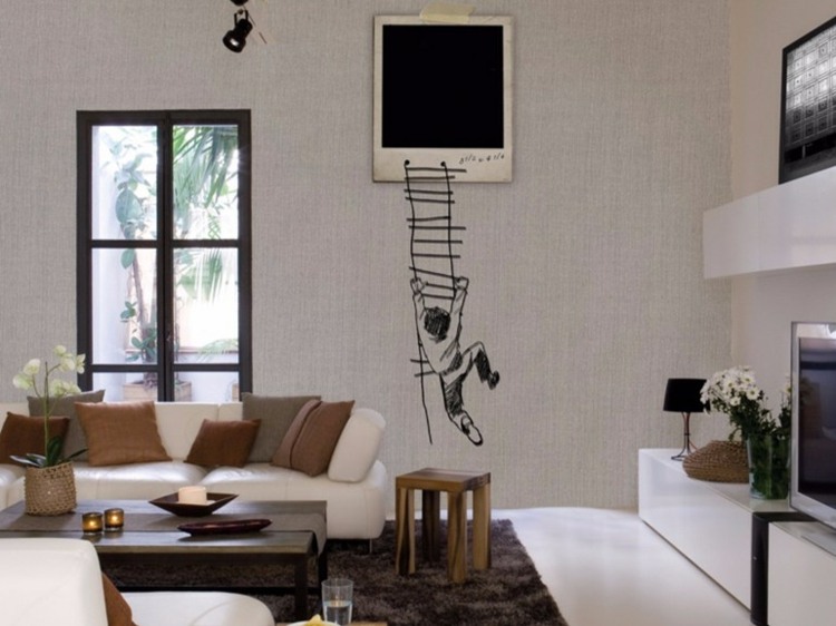 tapet-vardagsrum-glida-ut-enkel-stege-pojke-klättring-vägg-vardagsrum-modern-matta