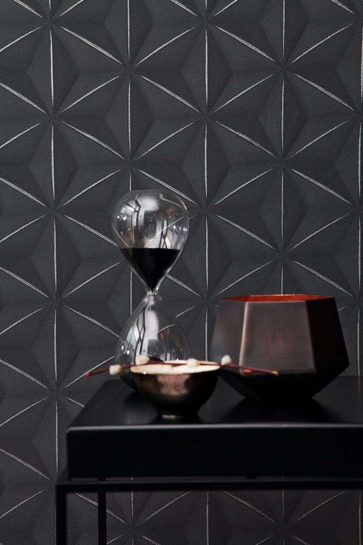 tapeter-svart-vardagsrum-zwart-3d-tapeter-humör-samling-bn-väggbeklädnader