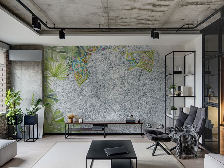 snygg tapet för vardagsrum modern grön mandala mönster tecnografica