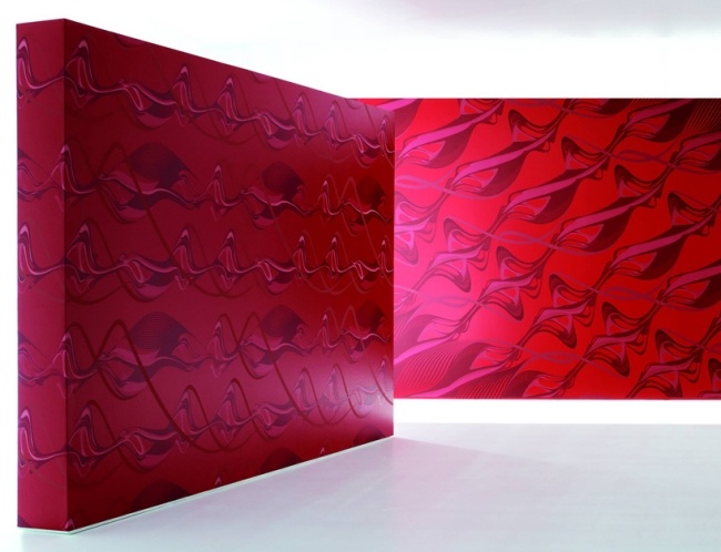 Väggdesign som täcker virvel- svängande mönster-Marburg Wall Zaha Hadid