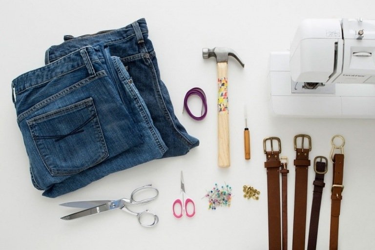 gamla jeans-återvinningspåse-stäng-instruktioner-material