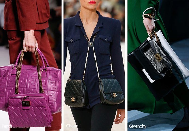Väskor trender 2019 kombinerar flera handväskor