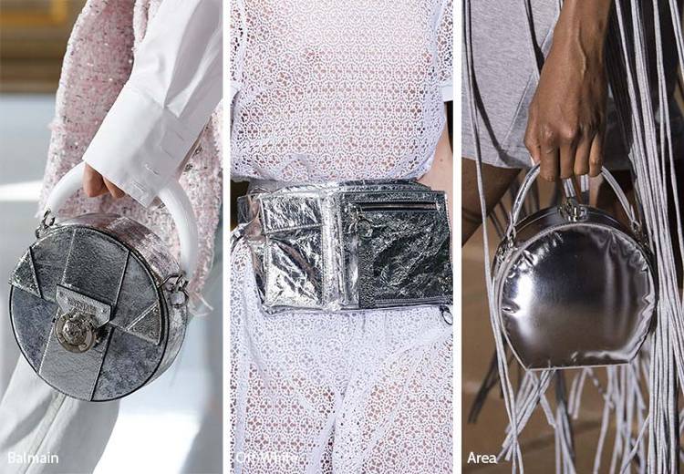 Väskor trender aluminiumfolie ser material vit outfit