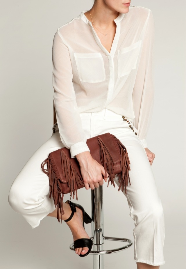 väskor trender 2014 fransad väska clutch brun