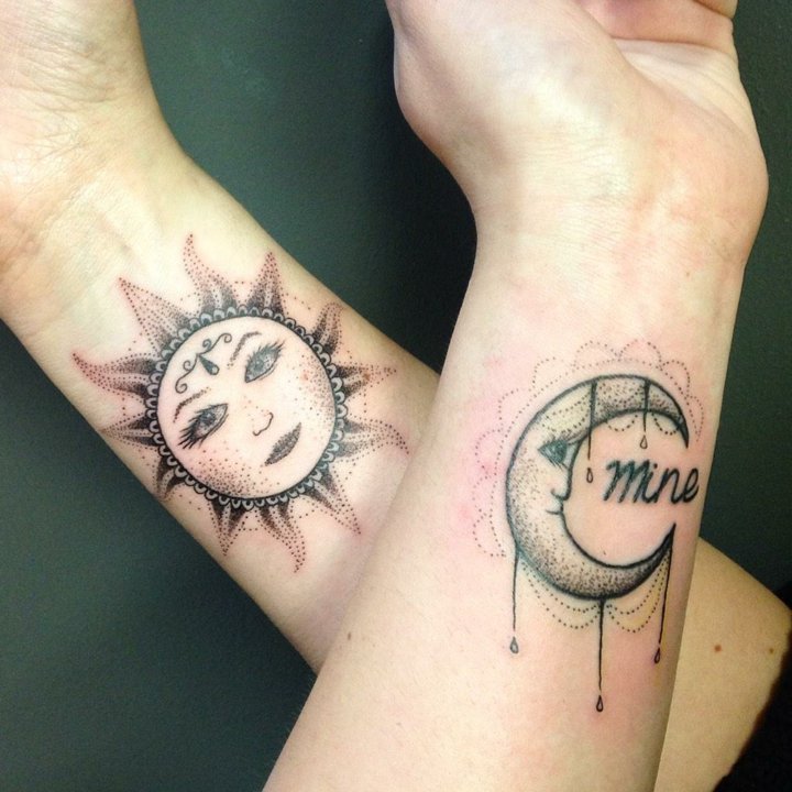 Handleds tatuering idéer kvinnor moon sun stjärnor