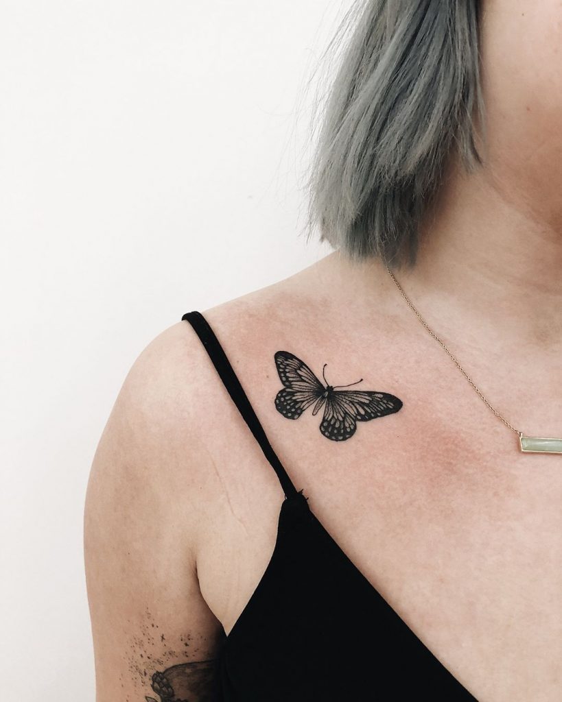 Butterfly Tattoo Betydelse Tattoo Clavicle Pain Women