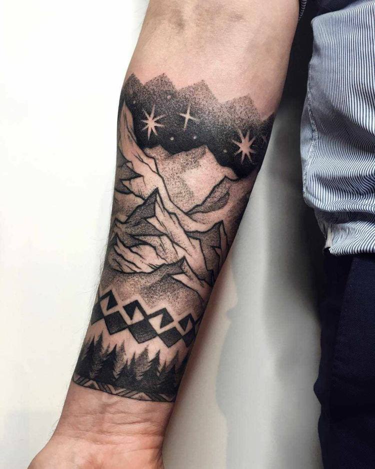 Underarm tatueringar svart och vitt stjärna tatuering symbol betyder