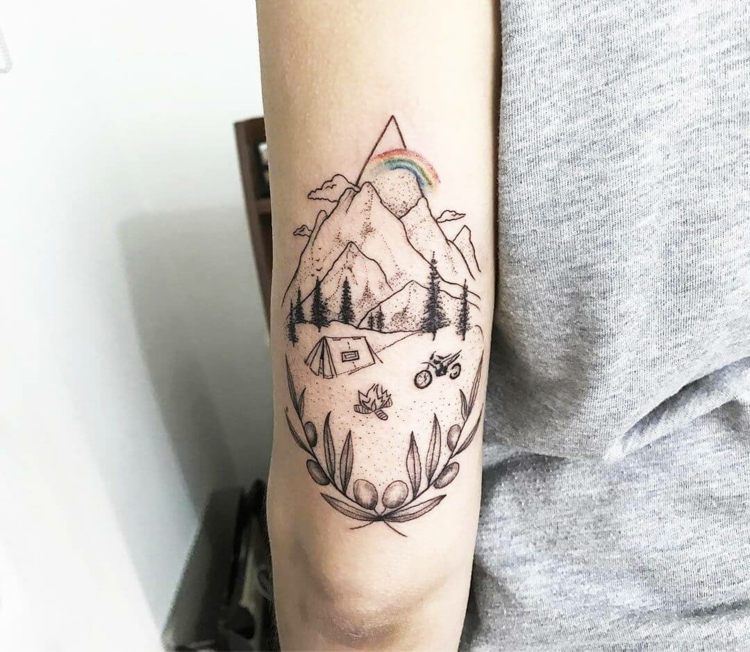 Rainbow -tatueringsmotiv som betyder små tatueringar för kvinnors överarm
