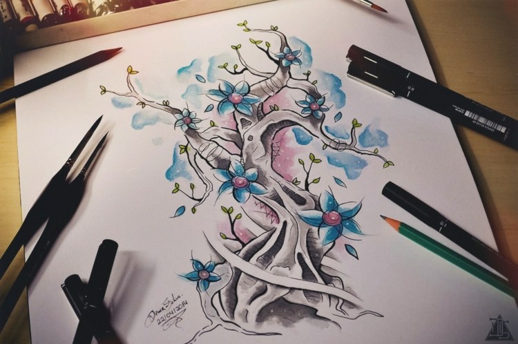 Tatueringsbilder-idéer-kvinnor-män-mall-träd