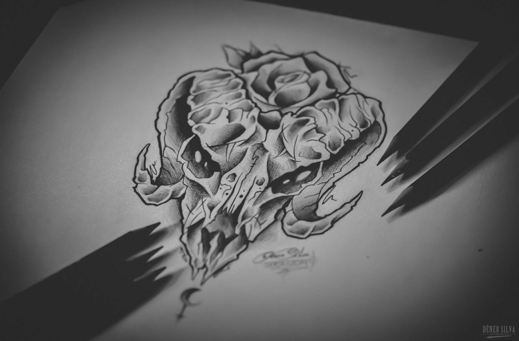 Tatueringsbilder idéer skalle mallar motiv
