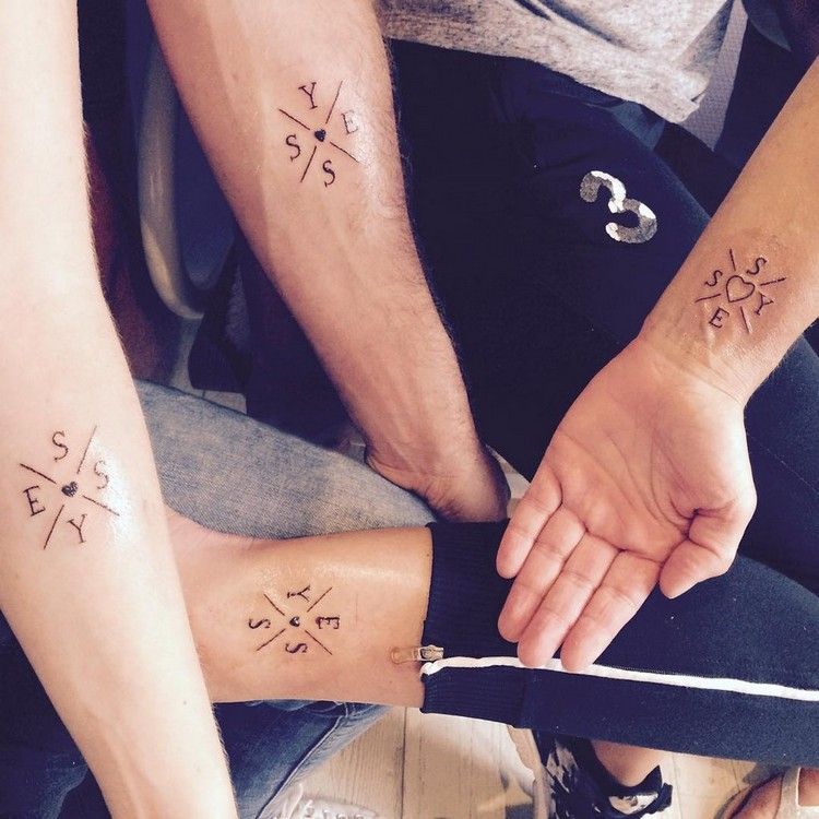 familj tatueringar idéer initialer hjärtan
