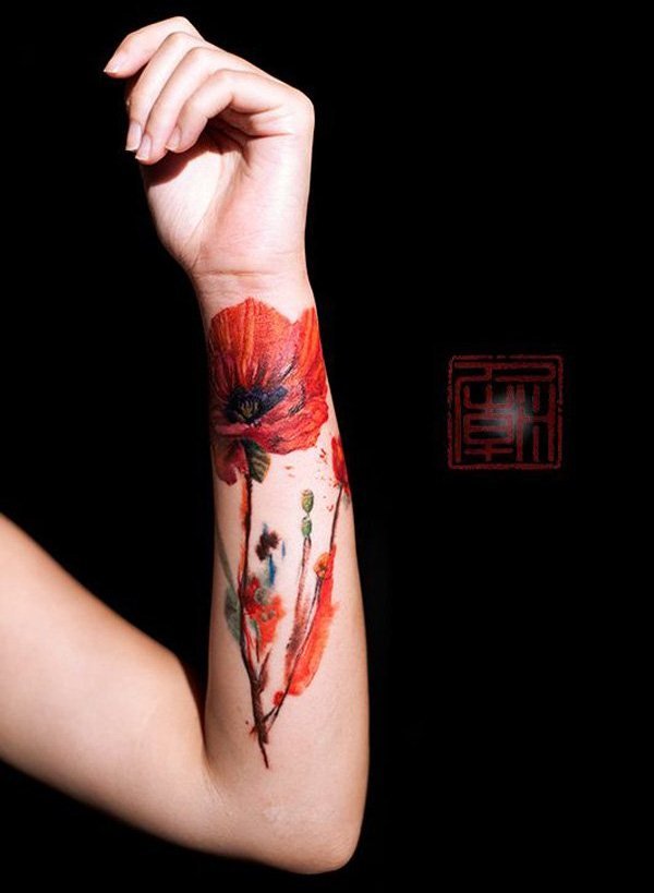 Tatuering idéer underarm kvinnor blommönster