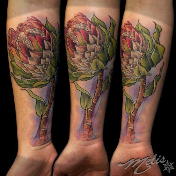 Tatueringsidéer-blommor-underarm-män
