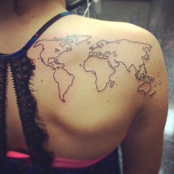 Tatueringsidéer världskarta kvinnor