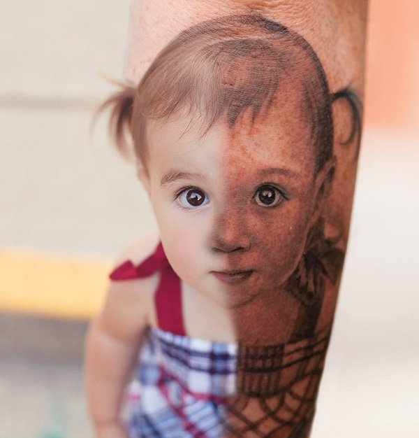 Tatuering-design-tjej-underarm-baby-barn-tatuering