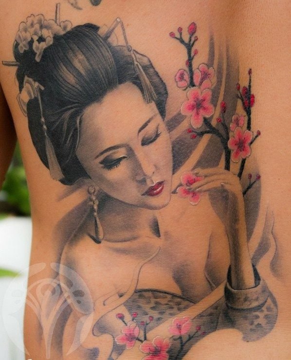 Tatueringsidéer geisha face kvinnor designer