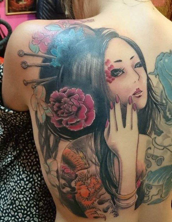 Tatuering idéer geisha motiv exempel