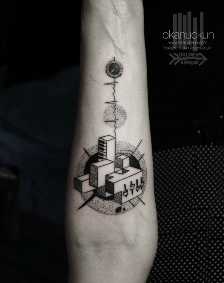 tatueringar surrealistisk design musik motiv inspiration