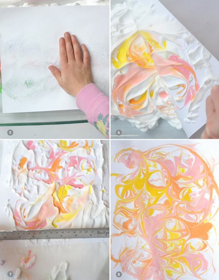 Både barn och vuxna kan måla med rakkräm