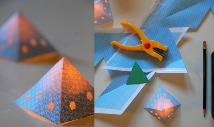 värmeljus tinker barn vik papper pyramid
