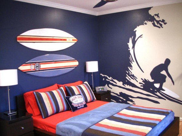 Surfväggdekal Teen Boy Room