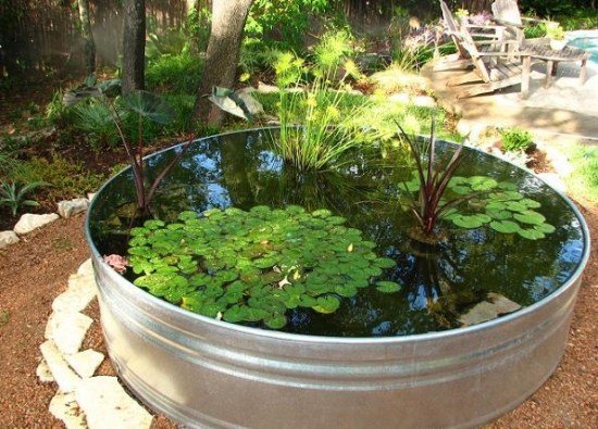 dammhink vatten trädgård gör-det-själv metallbehållare