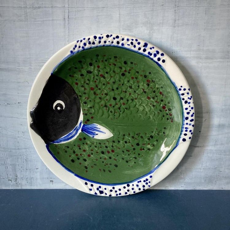 Lera tallriksmålning idéer för barn fisk