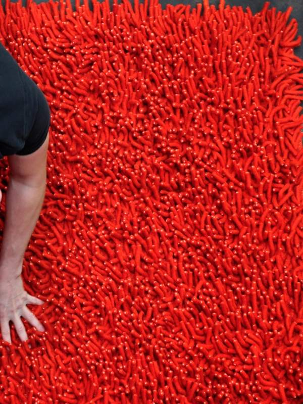Shaggy Carpet Red-Fareed Design