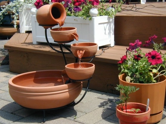 Terrakotta kaskad fontän design