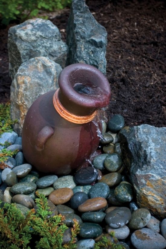 Vattenfunktioner i trädgården blomma vas keramik