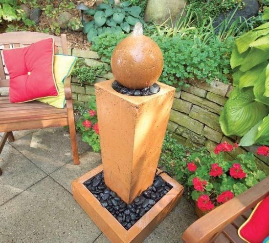 Vattenfontän design terrakotta trädgårdssfär