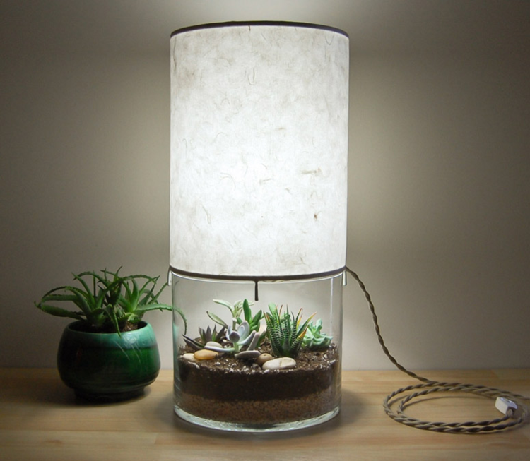 möbler terrarium lampa idé modern kabelbelysning