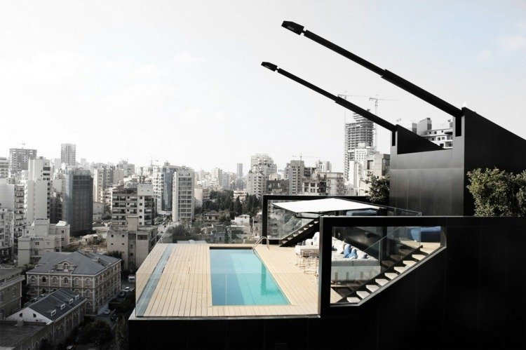 idéer terrasser lägenhet takterrass pool uteplats stadstrappor
