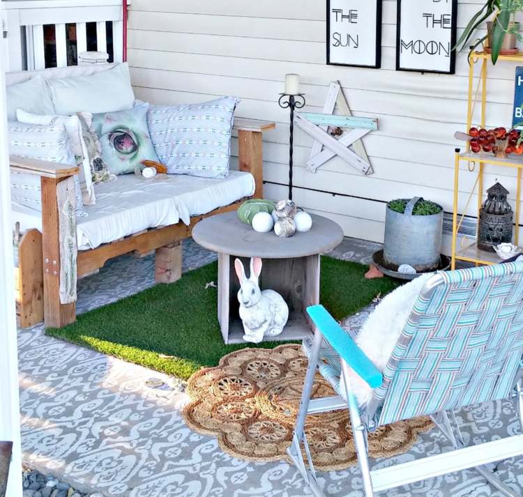 terrassgolv färg design vintage möbler dekor idéer