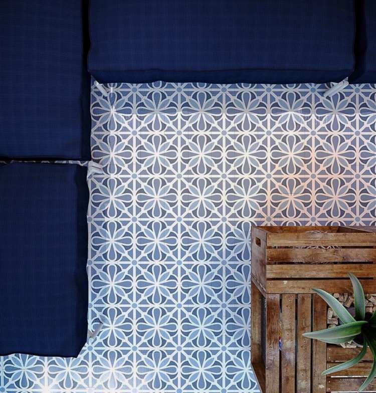 terrassgolv färg design orientaliska kakel mönster målning