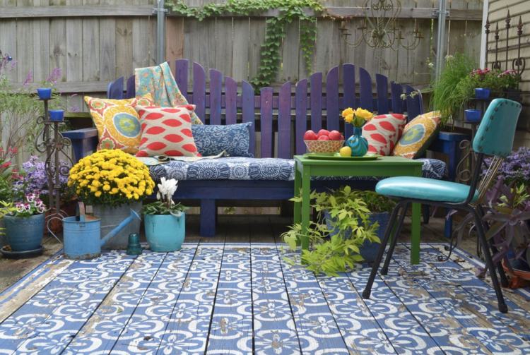 terrassgolv färg design vintage deco möbler DIY