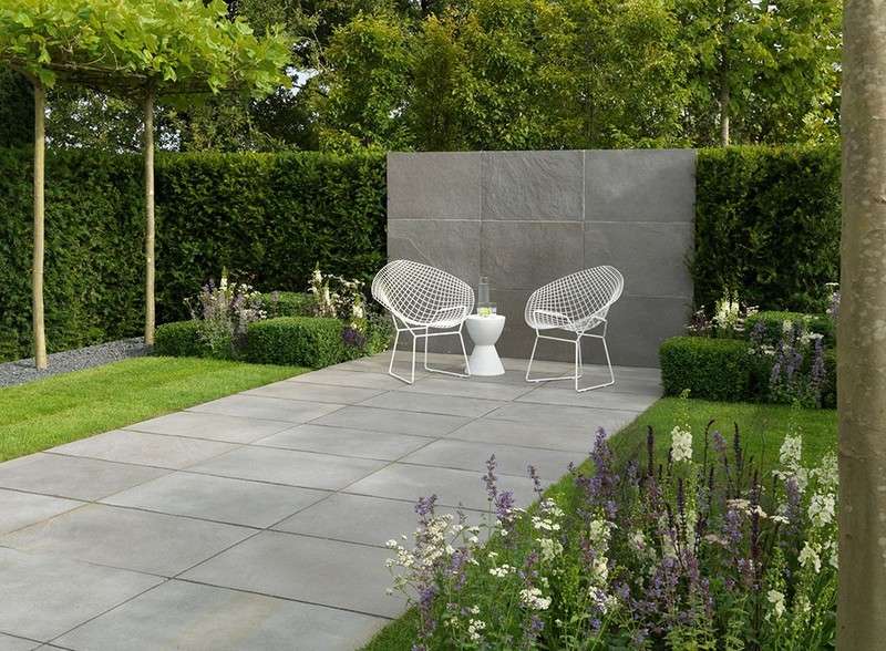 Terrass plattor-natursten-kalksten-modern-trädgård