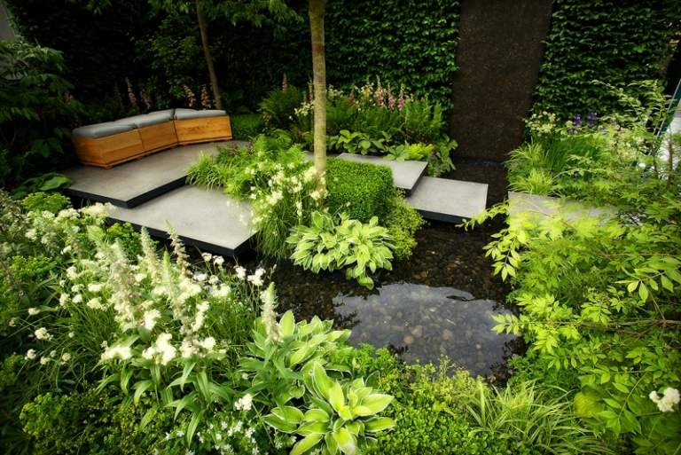 Skapa en terrass-damm-moderna-idéer-växter