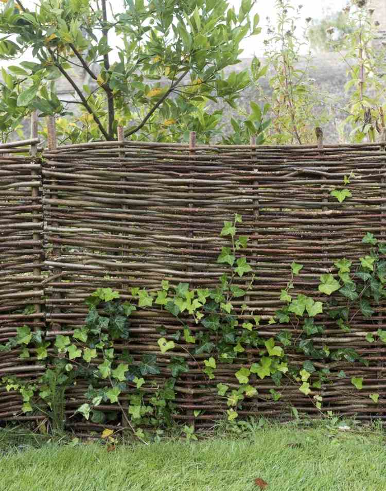 Gör-det-själv flätat staket som en skiljevägg till grannträdgården