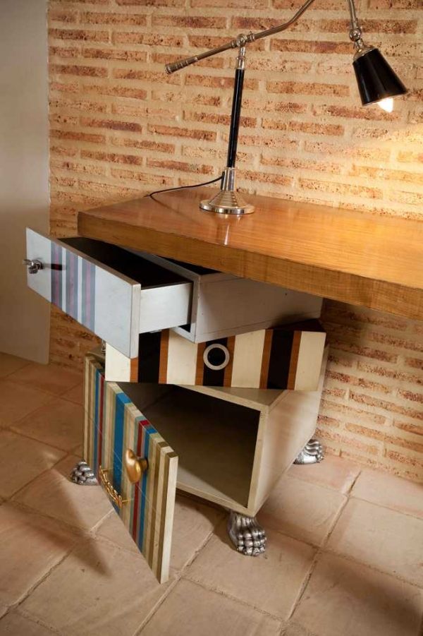 Moderna kontorsmöbler bordslampa-träbord Tetris-Lola glamourbord