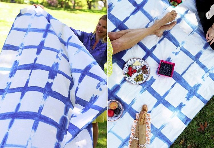 textilfärgning-indigo-picknick-filt-mönster-gör-själv-shibori