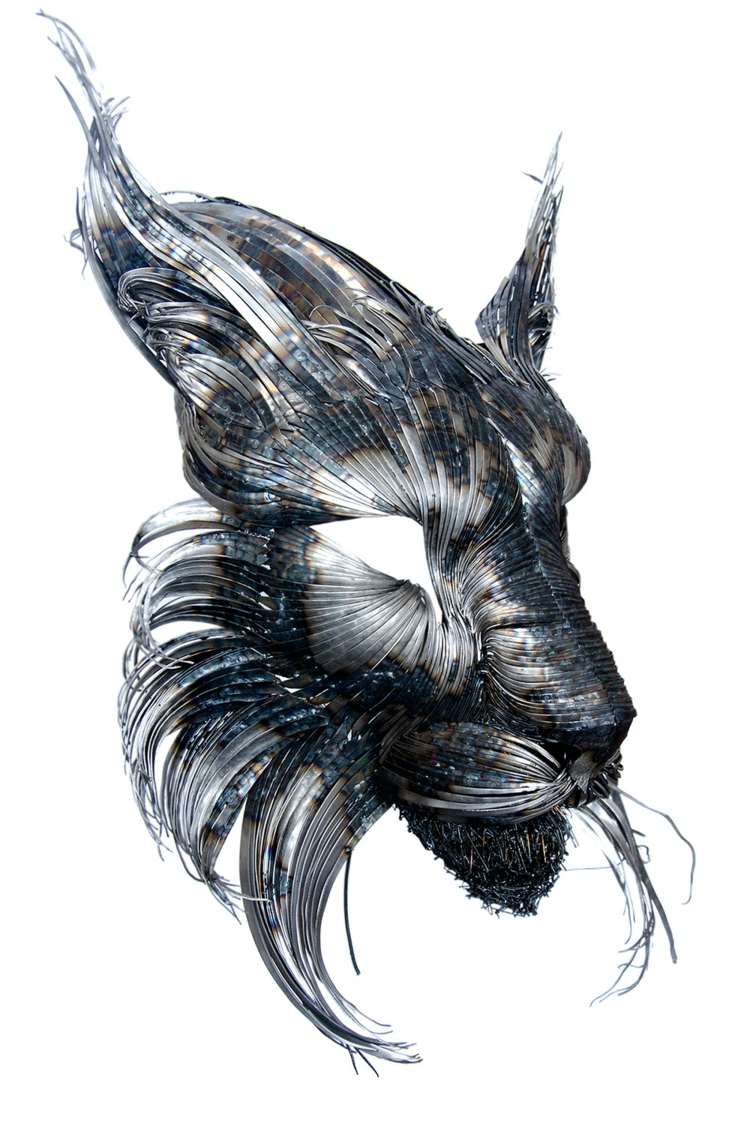 djurskulpturer metall yilmaz lynx design form svart
