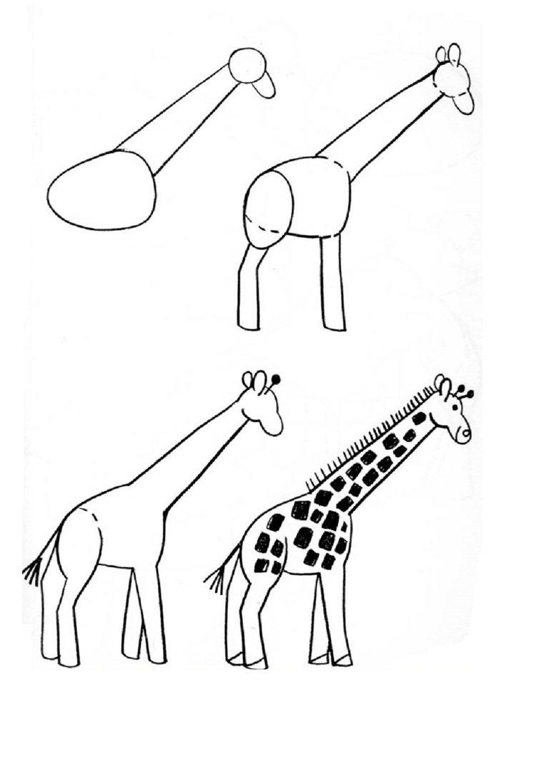Idé för en enkel giraff med svarta fläckar