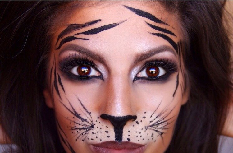 Carnival make-up tiger kvinna ögon bara snabbt