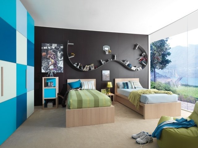 Massiva trä sängar-barnrum möbler-pojkar rum möbler design
